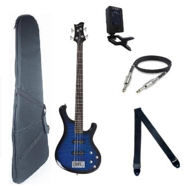 Imagem de Baixo 4 Cordas Ativo Strinberg Sab40 Azul + Acessórios