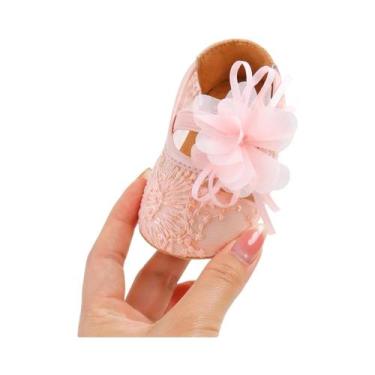 Imagem de Sapatos De Bebê Menina Recém-Nascida Antiderrapantes Com Saia De Borbo