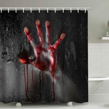 Imagem de Cortina de banho Halloween Bloody Hands Anime 180x180cm - yiweisai