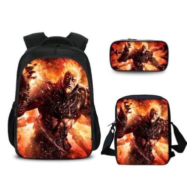 Imagem de Conjunto de bolsas para laptop, mochila Gods of Wars, mensageiro e bol