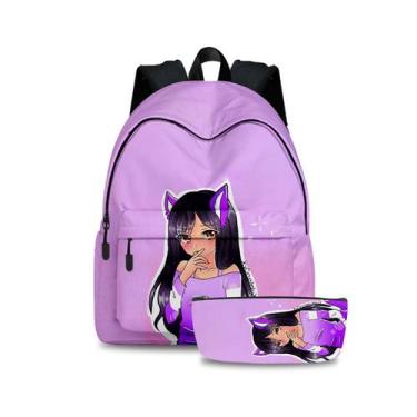Imagem de Mochila Aphmaus Cartoon Mochila escolar infantil com bolsa de lápis - 
