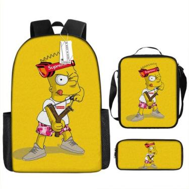 Imagem de Conjunto de mochilas Simpsons Barts Simpsons Cartoon Kids School - Yiw