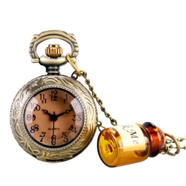 Imagem de Relógio de bolso Alices In Wonderland Retro para crianças com corrente