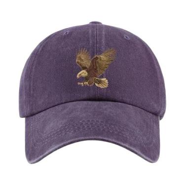 Imagem de Boné De Beisebol Unissex Ajustável Com Estampa De Águia Para Caminhada