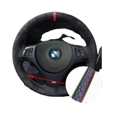 Imagem de Capa De Volante De Carro Em Suede Preto Trançado, Confortável, Resiste