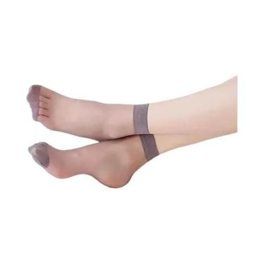 Imagem de Meias Femininas Ultrafinas De Cristal, 5 Pares, Meias Invisíveis Anti-