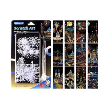 Imagem de Kit De Arte DIY Com 12 Peças: Brinquedos De Raspar Com Desenhos De Ani