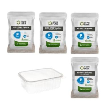 Imagem de Pote Descartável 96un 350ml Empilhavel BPA Free C/ Vedação Marmita Fit