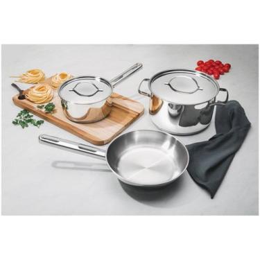 Imagem de Jogo de Panelas Tramontina Inox Fundo Triplo - 4 Peças Isis, Prata, 4