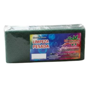 Imagem de Kit Esponja Fibra Multiuso Manta Limpeza Pesada 50 Unidades - Esponflo