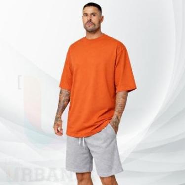 Imagem de Camiseta over Masculina Oversized 100 Algodão Manga Curta Básica Streetwear Casual Confortável-Masculino