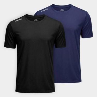 Imagem de Kit Camisetas Olympikus Essential Mc 2.0 2 Peças Masculino, Azul escur