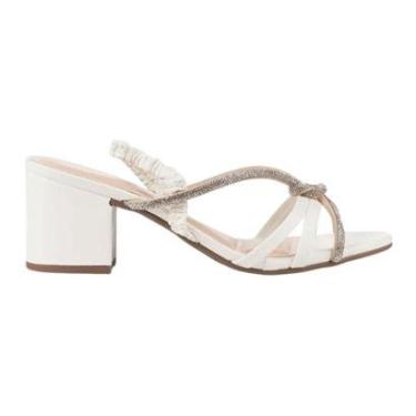 Imagem de Sandália de Salto Bloco Feminino Mariotta 20656-04 Branco-Feminino