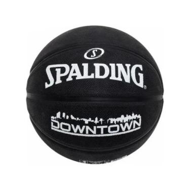 Imagem de Bola Basquete Spalding Downtown Black Tamanho 7 Preta e Branca