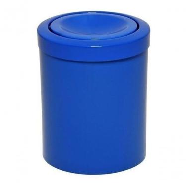 Imagem de Cesto Lixeira Plástico 12L com Tampa Meia Esfera Sistema Basculante para Reciclagem Azu...