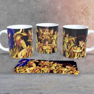 Imagem de Caneca de Porcelana Cavaleiros do Zodíaco Estampa 6 para Bebidas 325ML Resistente Micro...