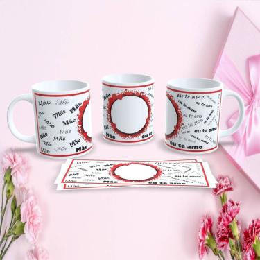 Imagem de Caneca de Porcelana Mães Estampa 130 para Presente Dia das Mães 325ML Decorada Branco Outras Marcas
