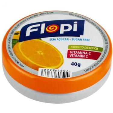 Imagem de Bala de Laranja Sem Açúcar Flopi 40g
