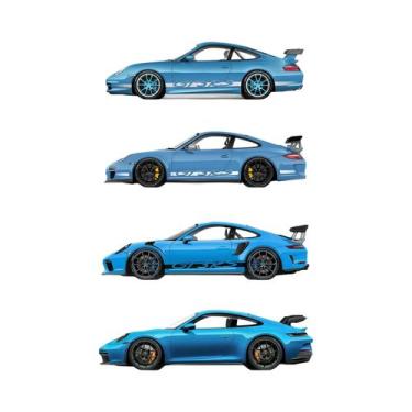 Imagem de Pôster Em Tela Multicolorido 911 GT3 SuperCar Geração Arte De Parede D
