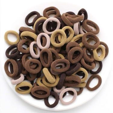 Imagem de Kit Xuxinha de Cabelo 180 Unidades para Penteados Adulto e Infantil Elástico de Meia Marrom OEM
