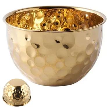 Imagem de Tigela BSL3881-5 Multiuso para Servir em Inox Versátil para Cozinha e Mesa Dourado Ideal Importados