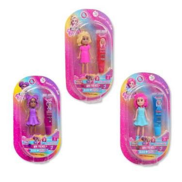 Imagem de Kit 3 mini boneca makebrinq mini friends - polibrinq