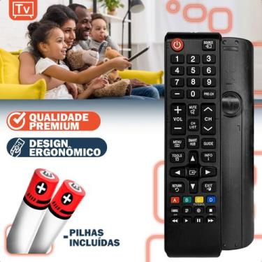 Imagem de Controle Remoto Compativel com Tv Samsung 32 Smart Hub Futebol com Pil