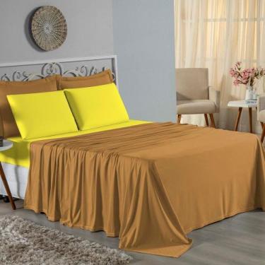 Imagem de Jogo de Cama Casal Nobre 4 Peças Lençol com Elástico de 30cm de Altura