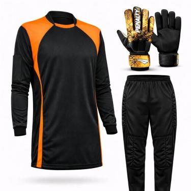 Imagem de Kit Goleiro Juvenil Camisa + Calça Acolchoada + Luva De Goleiro Penalty-Unissex