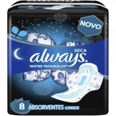 Imagem de Absorvente Always Noites Tranquilas Seca Com Abas 8 Unidades