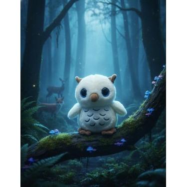 Imagem de Coruja de Pelúcia Fofinha Olhos Brilhantes Cor:Branco - Sun Toys, Bran