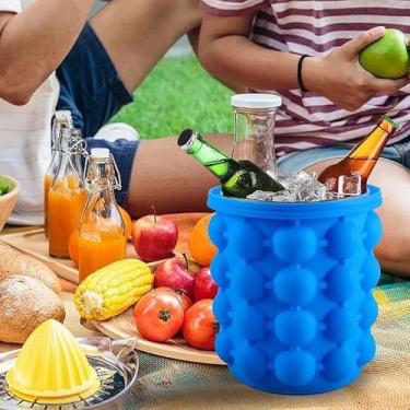 Imagem de Balde de Gelo Silicone Cubos Térmico Camping Pote Drinks Latas Conserv