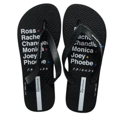 Imagem de Chinelo Infantil Menina Friends Casual Ipanema Kids, Preto, Branco, 29