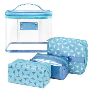 Imagem de Necessaire Feminina 4 Peças Viagem Jacki Design Glitz, Azul