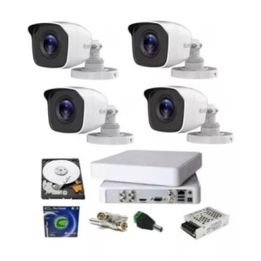 Imagem de Kit 4 Câmera Completo Da Hilook / Hikvision Dvr Camera Hd