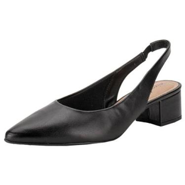 Imagem de Sapato Feminino Slingback Salto Baixo Social Macio Beira Rio, Preto, 3