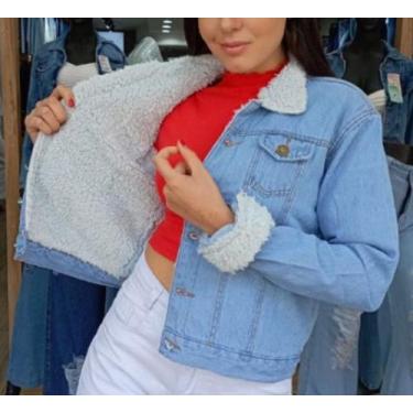 Imagem de Jaqueta Jeans Pelinho Feminina Clara - Peg & Vest *Forma pequena*, P