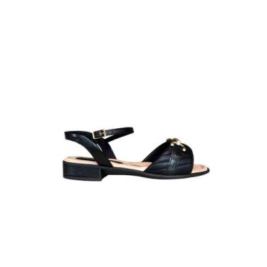 Imagem de Piccadilly Sandalia Rasteira Feminina Salto 3 cm Ref. 590072, Preto, 3