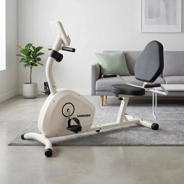 Imagem de Bicicleta Ergométrica Horizontal Magnética Horizon WNNK11078 Branca Volante 2,5kg Até 1...