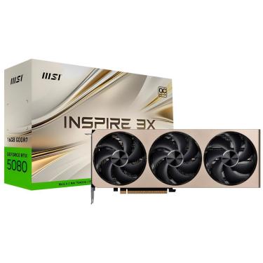 Imagem de Placa de Vídeo Inspire 3X OC Geforce RTX5080 16GB GDDR7 com Refrigeração Triple Fan MSI