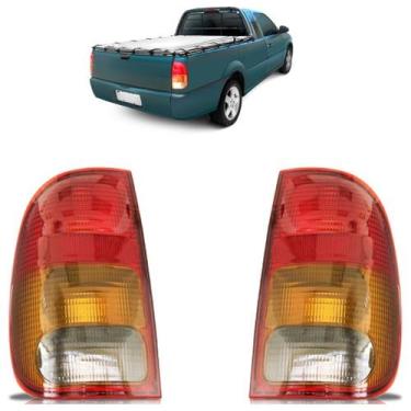 Imagem de Lanterna Traseira Saveiro G2 1998 A 1999 Tricolor Ré Fumê Lente Estria