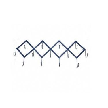 Imagem de Cabideiro de Parede Decorativo c/ 13 Ganchos Azul - Home Basket