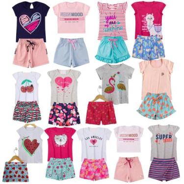 Imagem de Kit 2 Conjuntos Menina Roupa Infantil Verão Feminino Criança - Click B