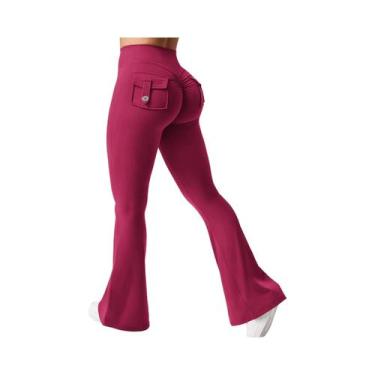 Imagem de Leggings De Yoga Femininas De Alta Elasticidade Com Bolsos, Compressão