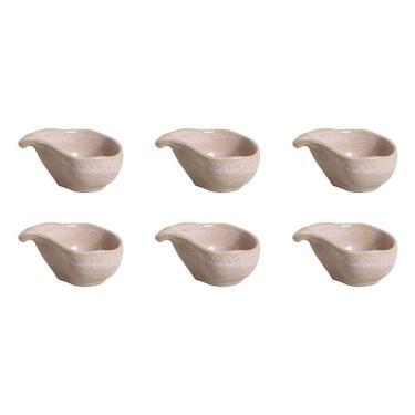Imagem de Conjunto de Molheiras Ovais Stoneware 40ML com 6 Peças Design Orgânico Rosa Porto Brasil