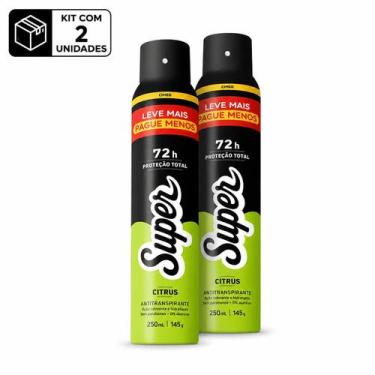 Imagem de Kit 2 Desodorante Antitranspirante Aerossol Cimed Super Citrus 72h Pel