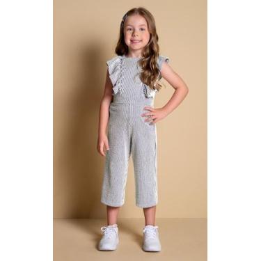 Imagem de Macacão Infantil Feminino M/C Milon 13813, 14, Azul marinho