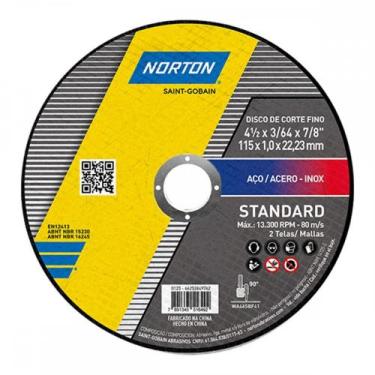 Imagem de Disco Sped/Inox Norton 4.1/2X7/8X1,0 - Kit C/12 Unidades