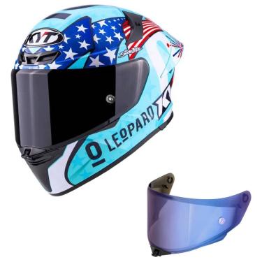 Imagem de Capacete KYT TT Revo Leopard Américas Azul Mais Viseira Azul