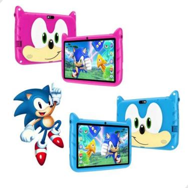 Imagem de Tablet Infantil Sonic Azul 7 polegadas WiFi com Controle Parental, Jog